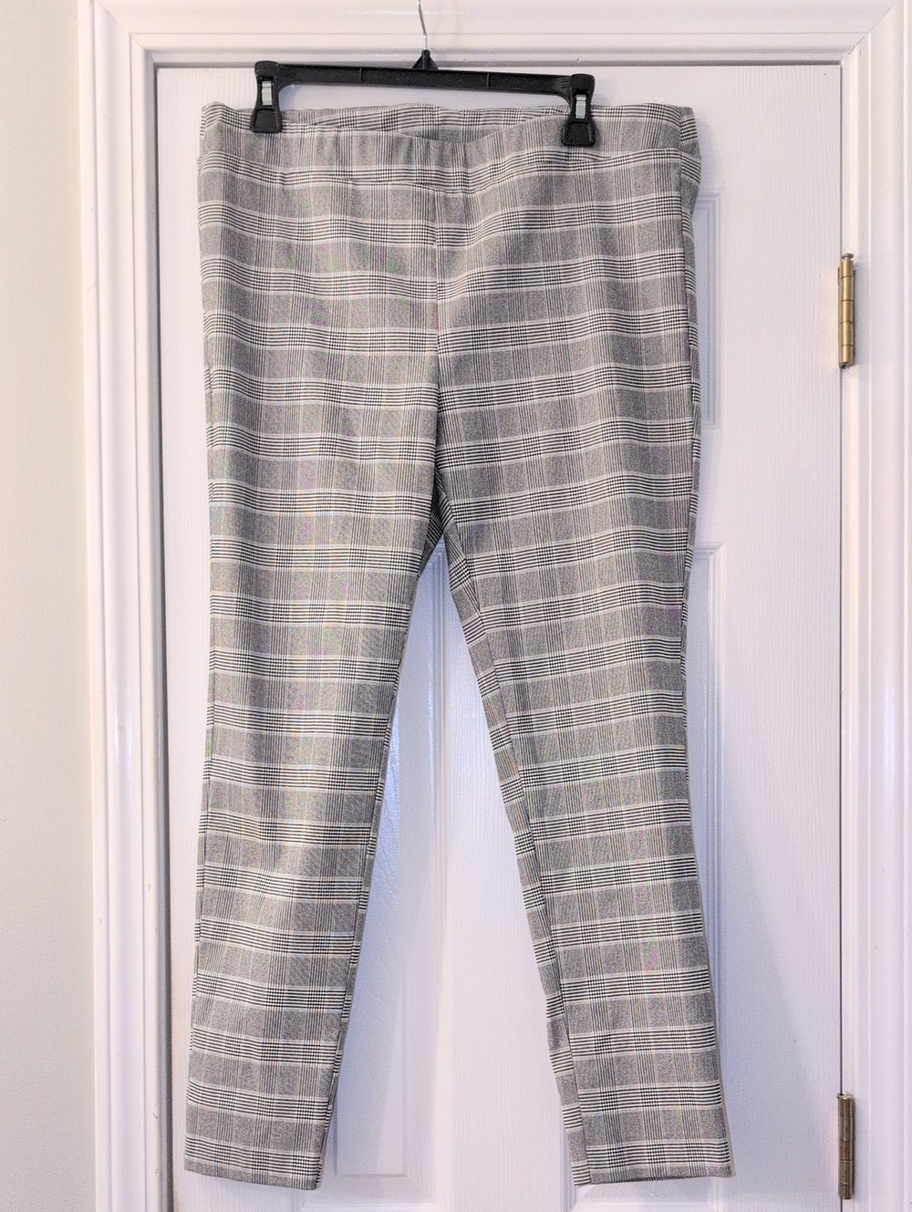 Jules & Leopold Gray Plaid Skinny Pull-On Pants